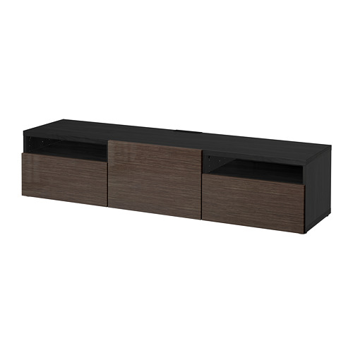 BESTÅ - 電視櫃, 黑棕色/Selsviken 高亮面 棕色 | IKEA 線上購物 - PE701528_S4
