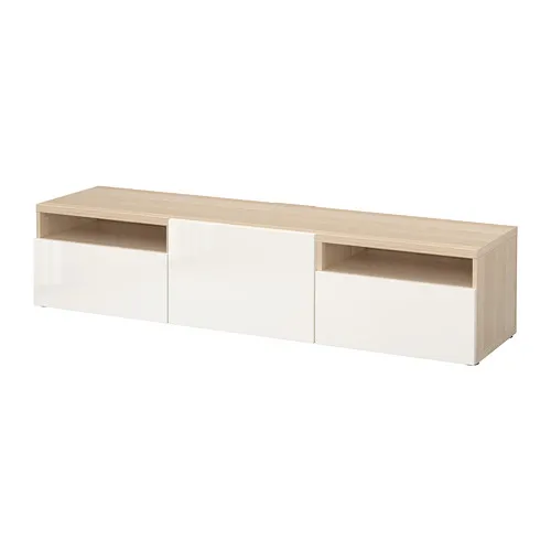 BESTÅ - 電視櫃, 染白橡木紋/Selsviken 高亮面 白色, 180x42x39 公分 | IKEA 線上購物 - PE701563_S4