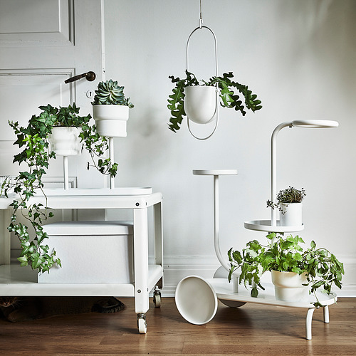 CHILISTRÅN - plant stand with wheels, white | IKEA Taiwan Online - PE841636_S4