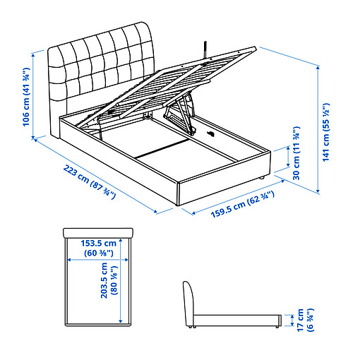 KORTGARDEN ottoman bed