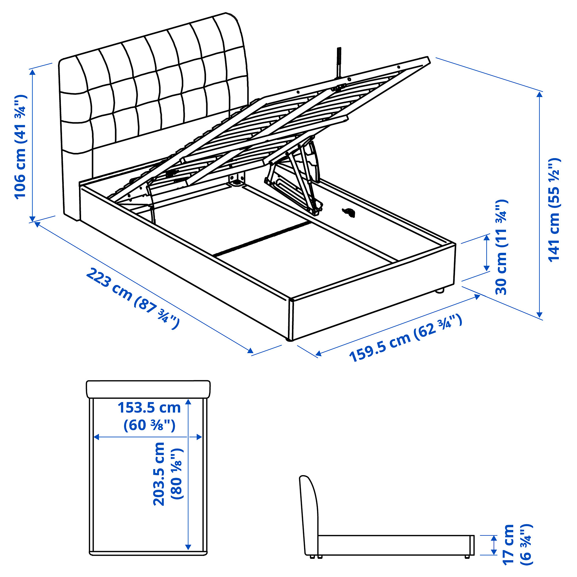 KORTGARDEN ottoman bed