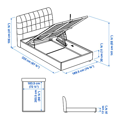 KORTGARDEN ottoman bed