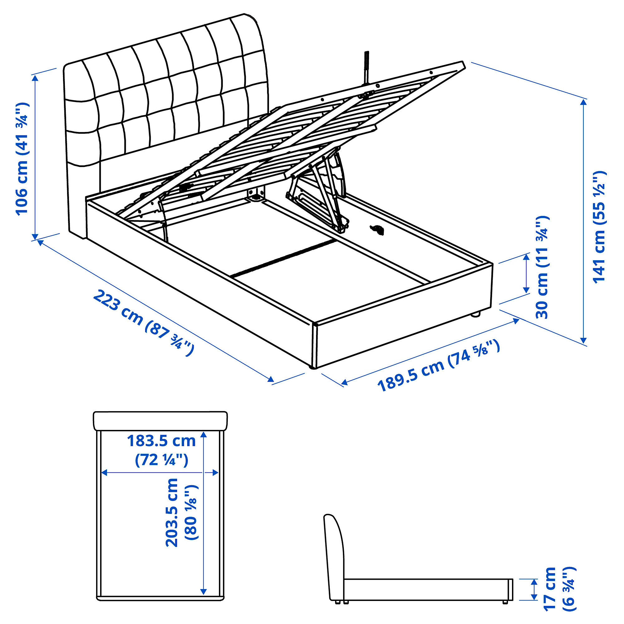 KORTGARDEN ottoman bed