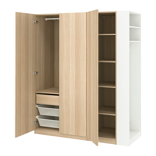 PAX/FORSAND - 衣櫃/衣櫥組合，染白橡木紋 染白橡木紋/白色，170x60x201 公分 | IKEA 線上購物 - PE987008_S4