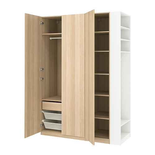PAX/FORSAND - 衣櫃/衣櫥組合，染白橡木紋 染白橡木紋/白色，170x60x236 公分 | IKEA 線上購物 - PE987007_S4