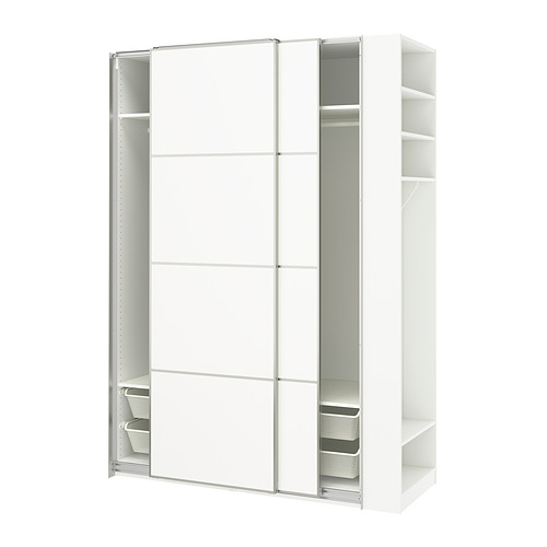 PAX/MEHAMN - 滑門衣櫃/衣櫥，白色 鋁質/白色 白色，170x66x236 公分 | IKEA 線上購物 - PE987017_S4