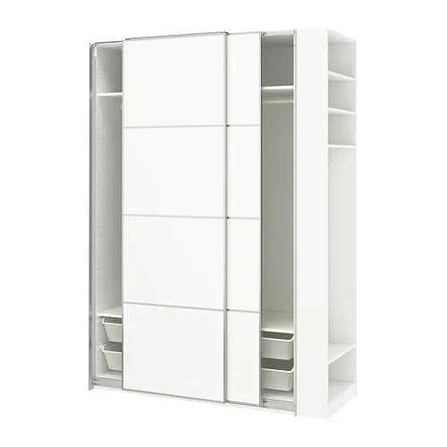 PAX/MEHAMN - 滑門衣櫃/衣櫥，白色 鋁質/白色 白色，170x66x236 公分 | IKEA 線上購物 - PE987017_S4