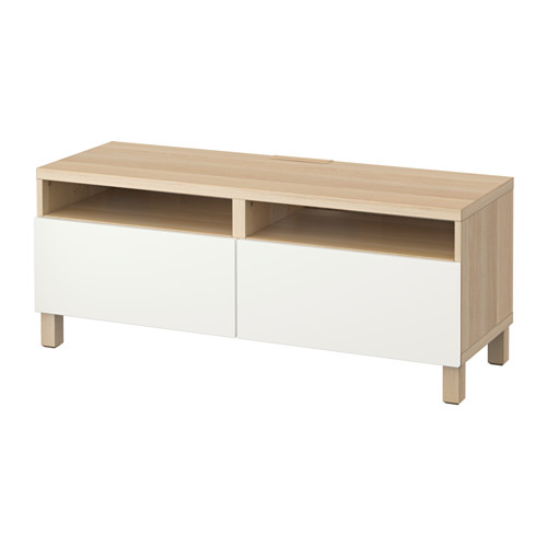 BESTÅ - TV bench with drawers, white stained oak effect/Lappviken white, 120x42x48 cm | IKEA Taiwan Online - PE535925_S4