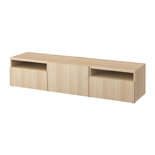 BESTÅ - TV bench, white stained oak effect/Lappviken white stained oak effect | IKEA Taiwan Online - PE535930_S4