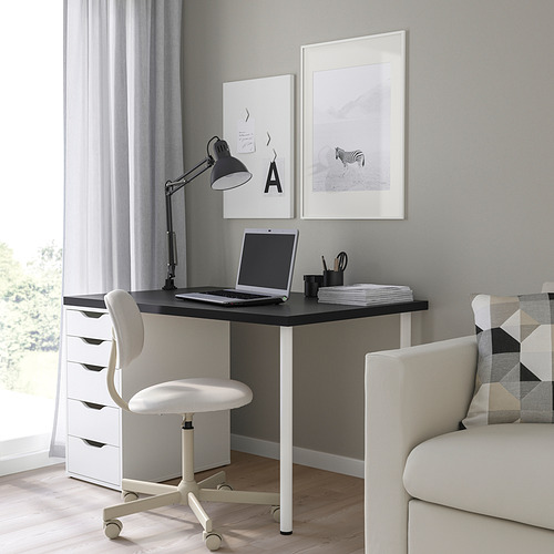 ALEX/MÅLVAKT - desk, black/white | IKEA Taiwan Online - PE841741_S4