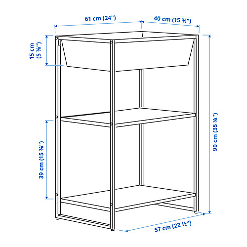 JOSTEIN shelving unit with container