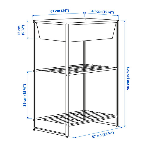 JOSTEIN shelving unit with container