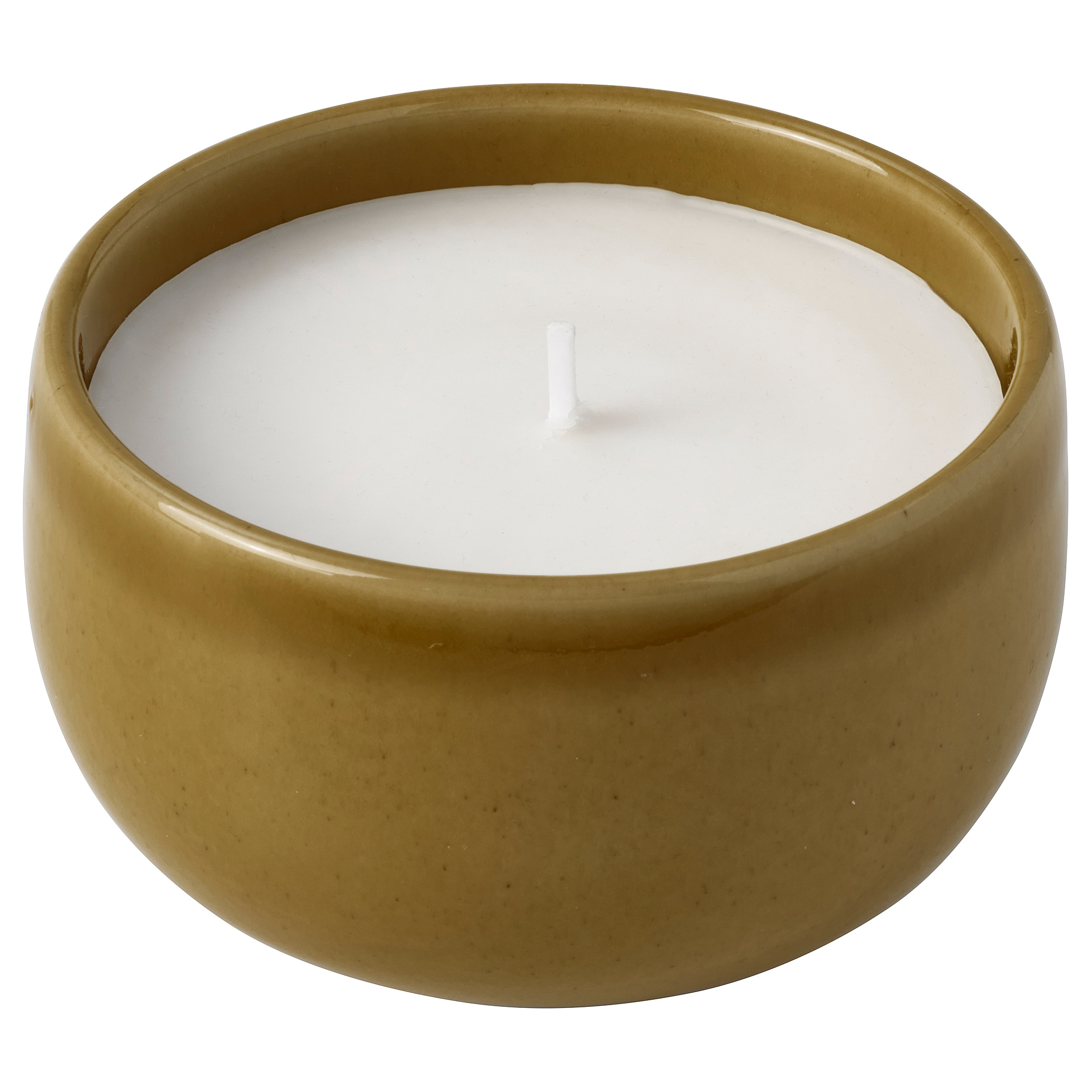 PÄRLHÖNA scented candle in ceramic jar