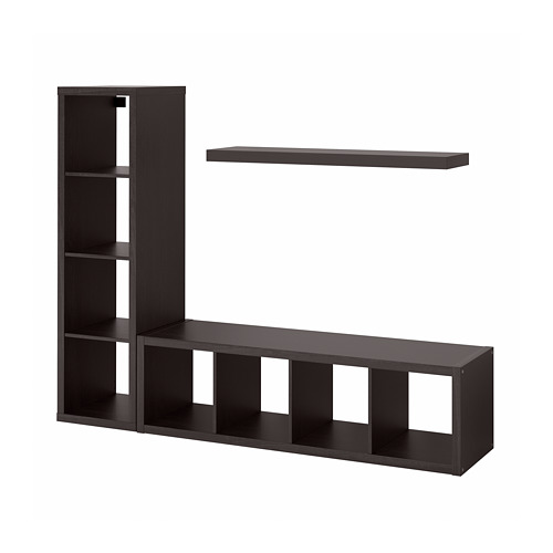 LACK/KALLAX - 收納組合附層板, 黑棕色 | IKEA 線上購物 - PE796963_S4