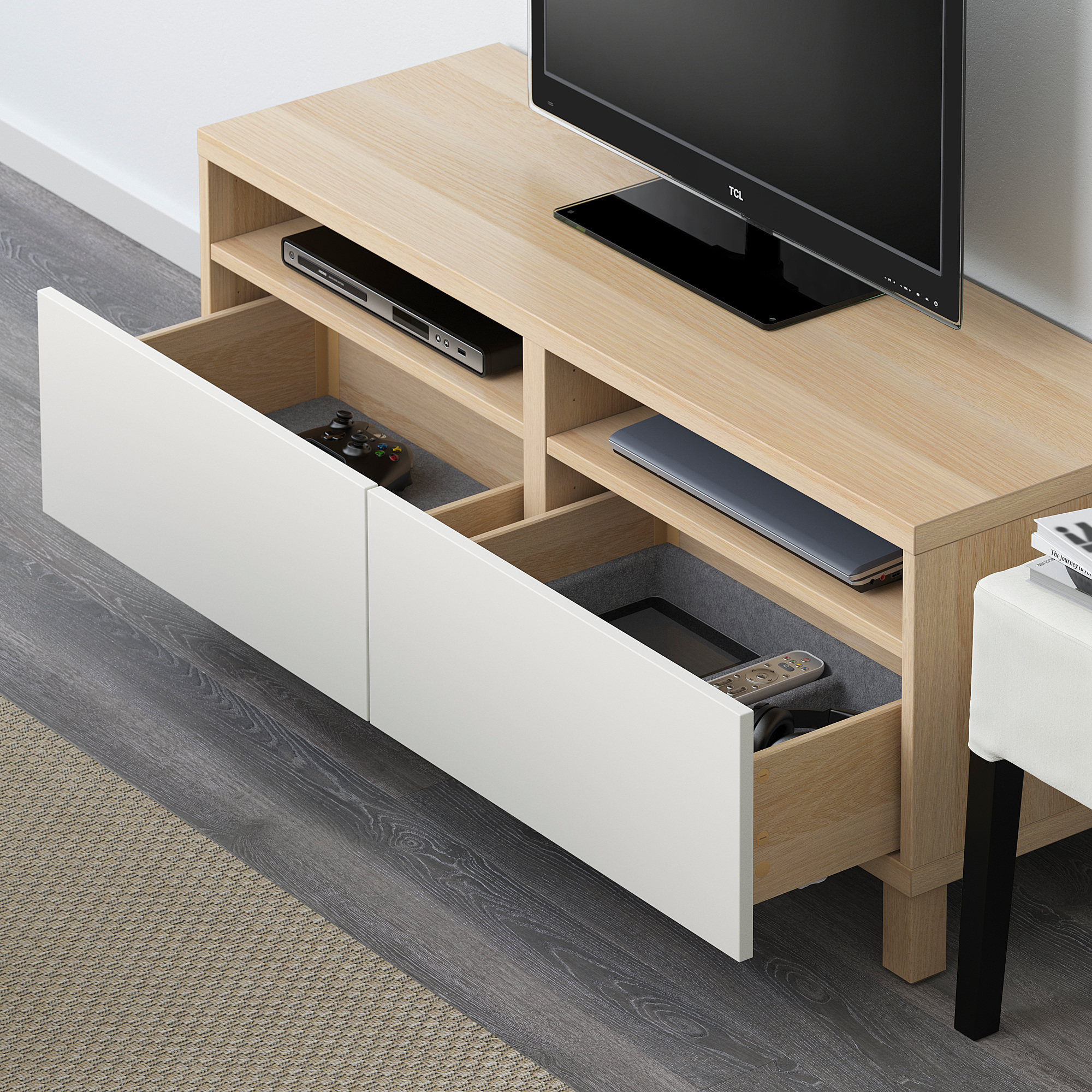 BESTÅ TV bench with drawers