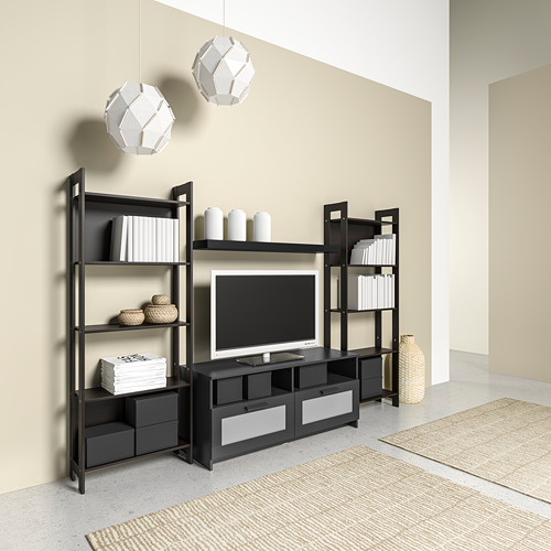 LAIVA/BRIMNES - TV storage combination, black-brown | IKEA Taiwan Online - PH166271_S4