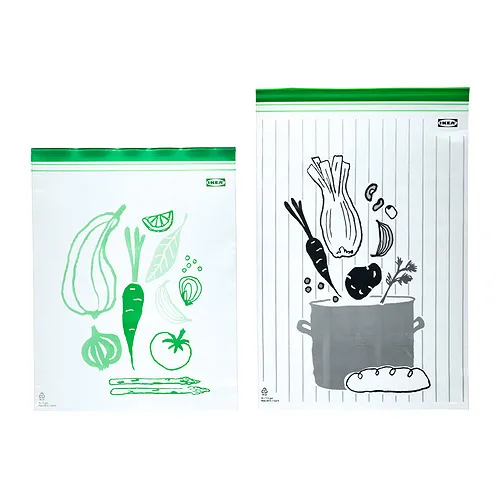 ISTAD - 保鮮袋，具圖案 黑色/綠色，4.0/6.0 公升 | IKEA 線上購物 - E1018827_S4