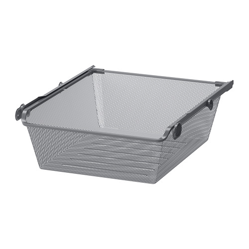KOMPLEMENT - mesh basket with pull-out rail, dark grey | IKEA Taiwan Online - PE702082_S4