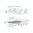 VIMLE 3-seat sofa-bed with chaise longue