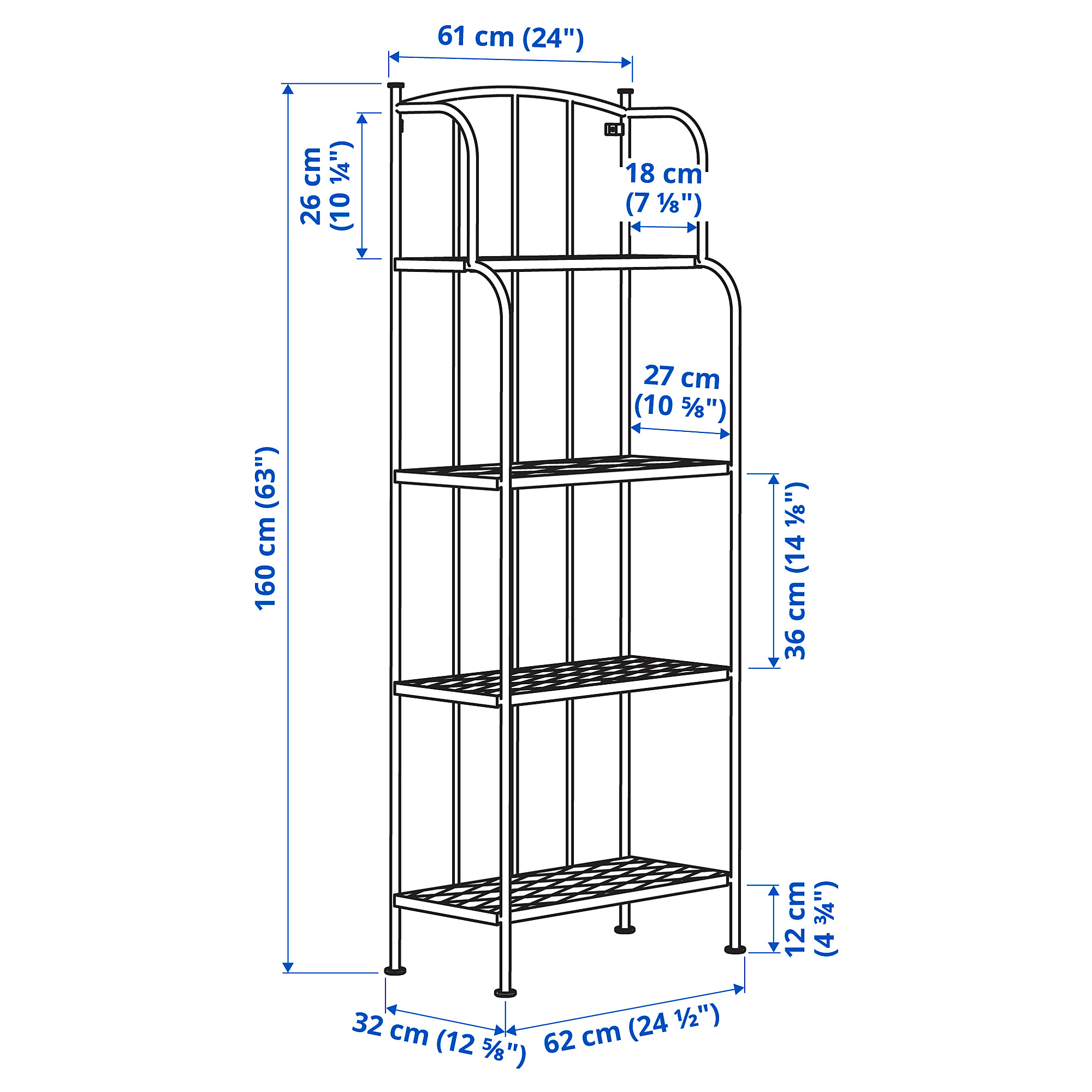 LÄCKÖ shelving unit, outdoor