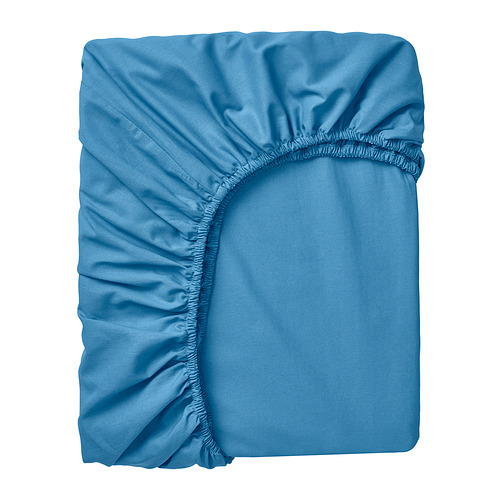 DVALA - fitted sheet, blue, 90x200 cm | IKEA Taiwan Online - PE920940_S4