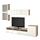 BESTÅ - TV storage combination/glass doors, white stained oak effect/Selsviken high-gloss/white frosted glass | IKEA Taiwan Online - PE536129_S1