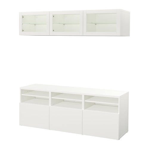 BESTÅ - TV storage combination/glass doors, white/Lappviken white clear glass | IKEA Taiwan Online - PE702247_S4