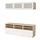 BESTÅ - TV storage combination/glass doors, white stained oak effect/Selsviken high-gloss/white frosted glass | IKEA Taiwan Online - PE702281_S1
