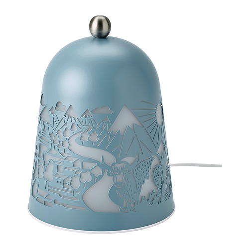SOLSKUR - LED table lamp, light blue/nickel-plated | IKEA Taiwan Online - E1019002_S4