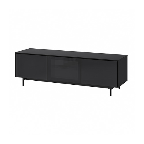 RANNÄS - 電視櫃附門板, 黑色/黑色 玻璃 | IKEA 線上購物 - PE841894_S4