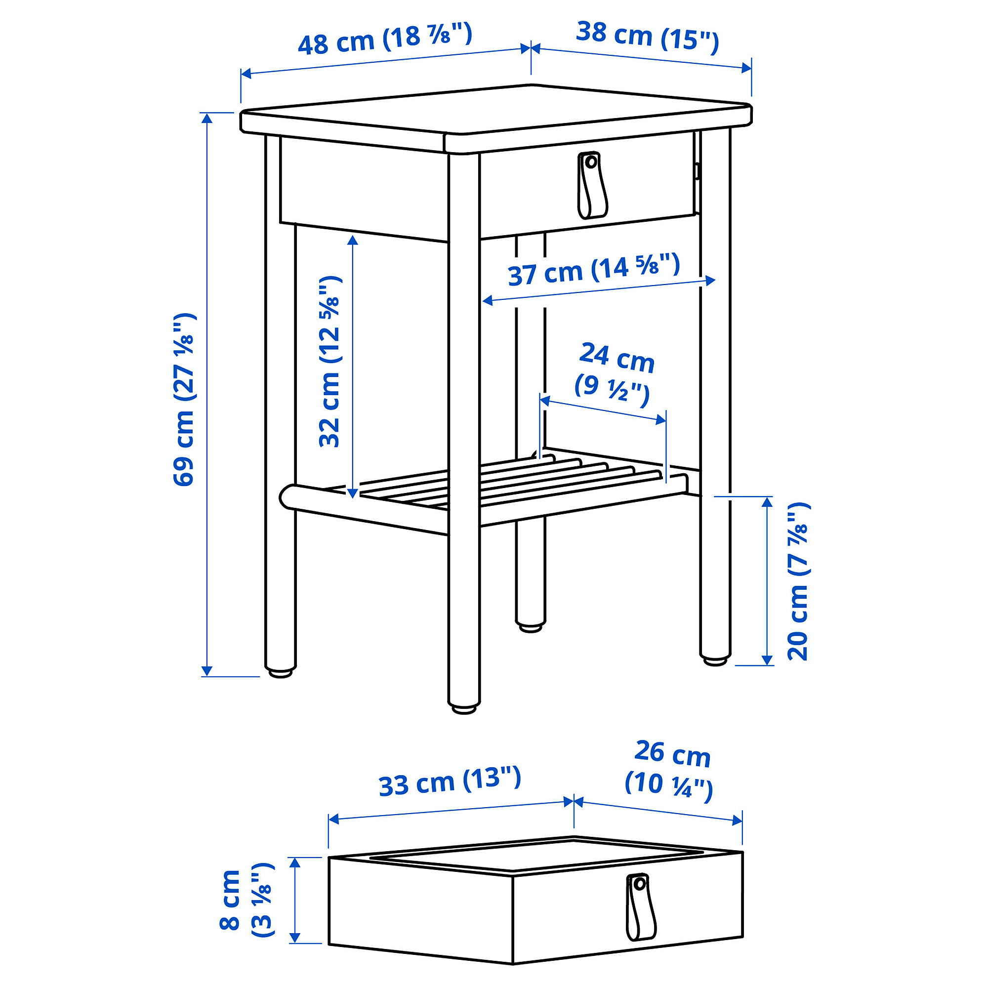 BJÖRKSNÄS bedside table