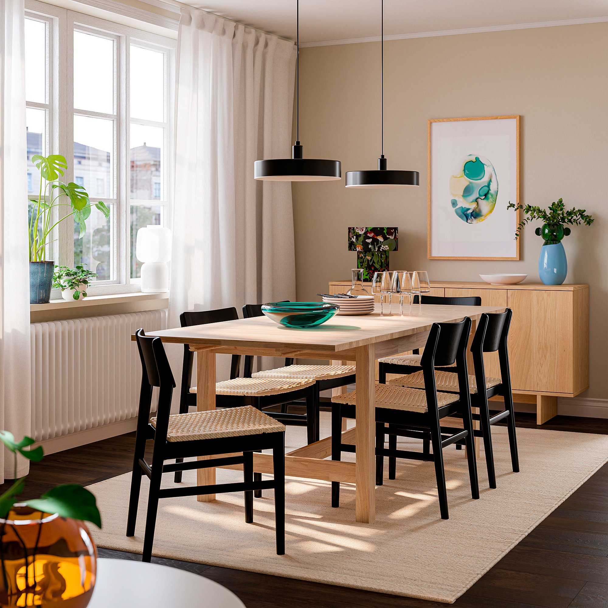 KARSKÄR/SKANSNÄS 餐桌附6張餐椅