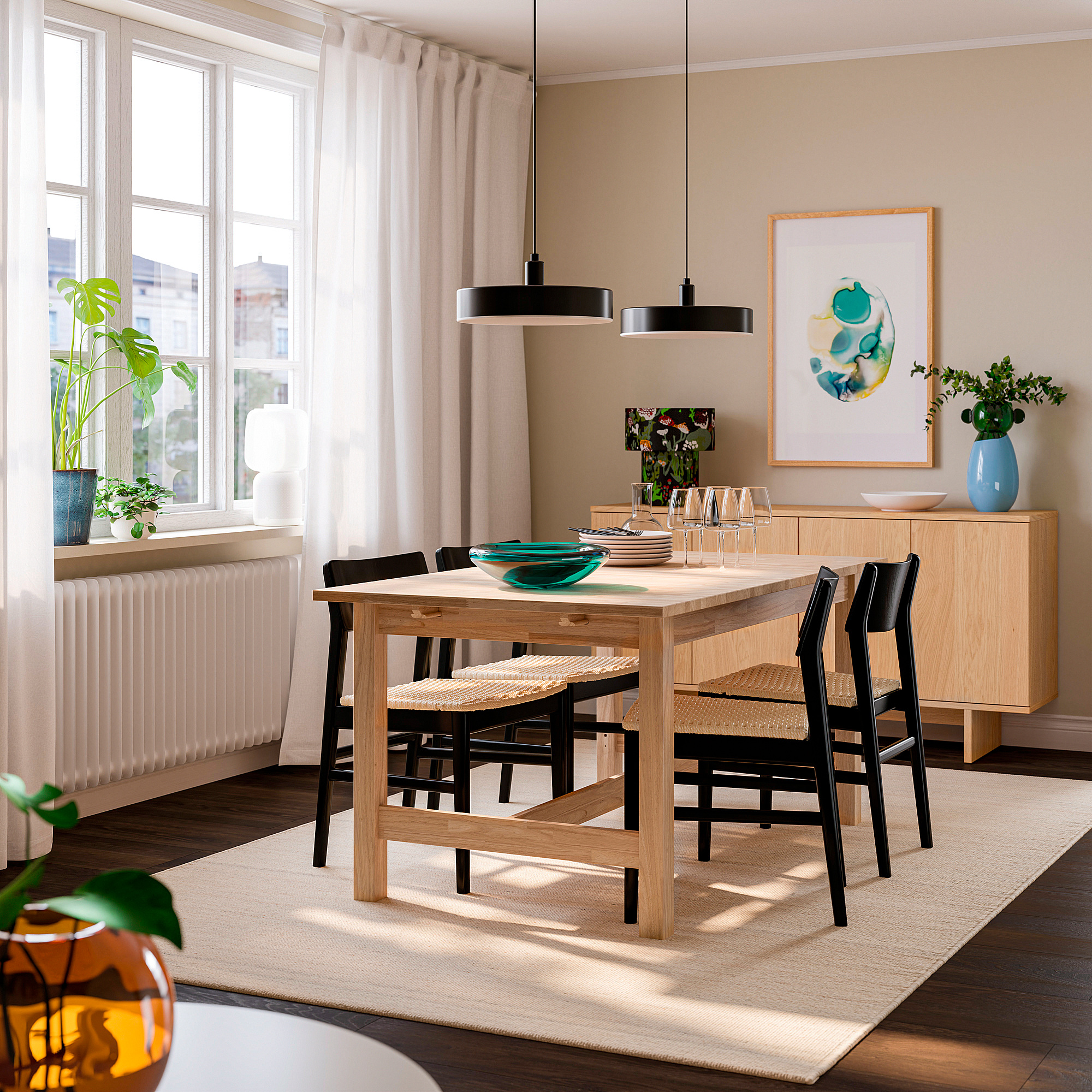 KARSKÄR/SKANSNÄS 餐桌附4張餐椅