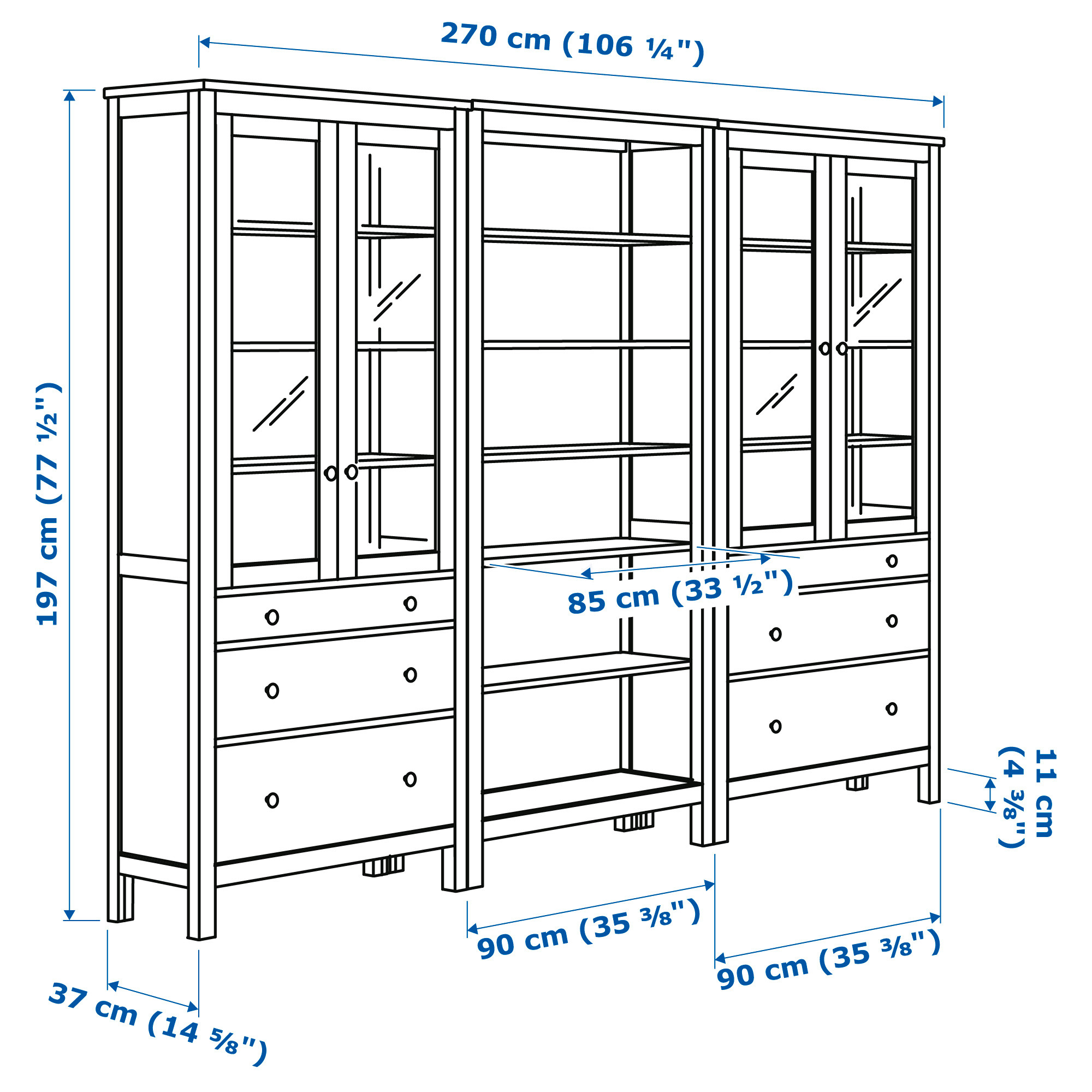HEMNES 收納組合附門/抽屜