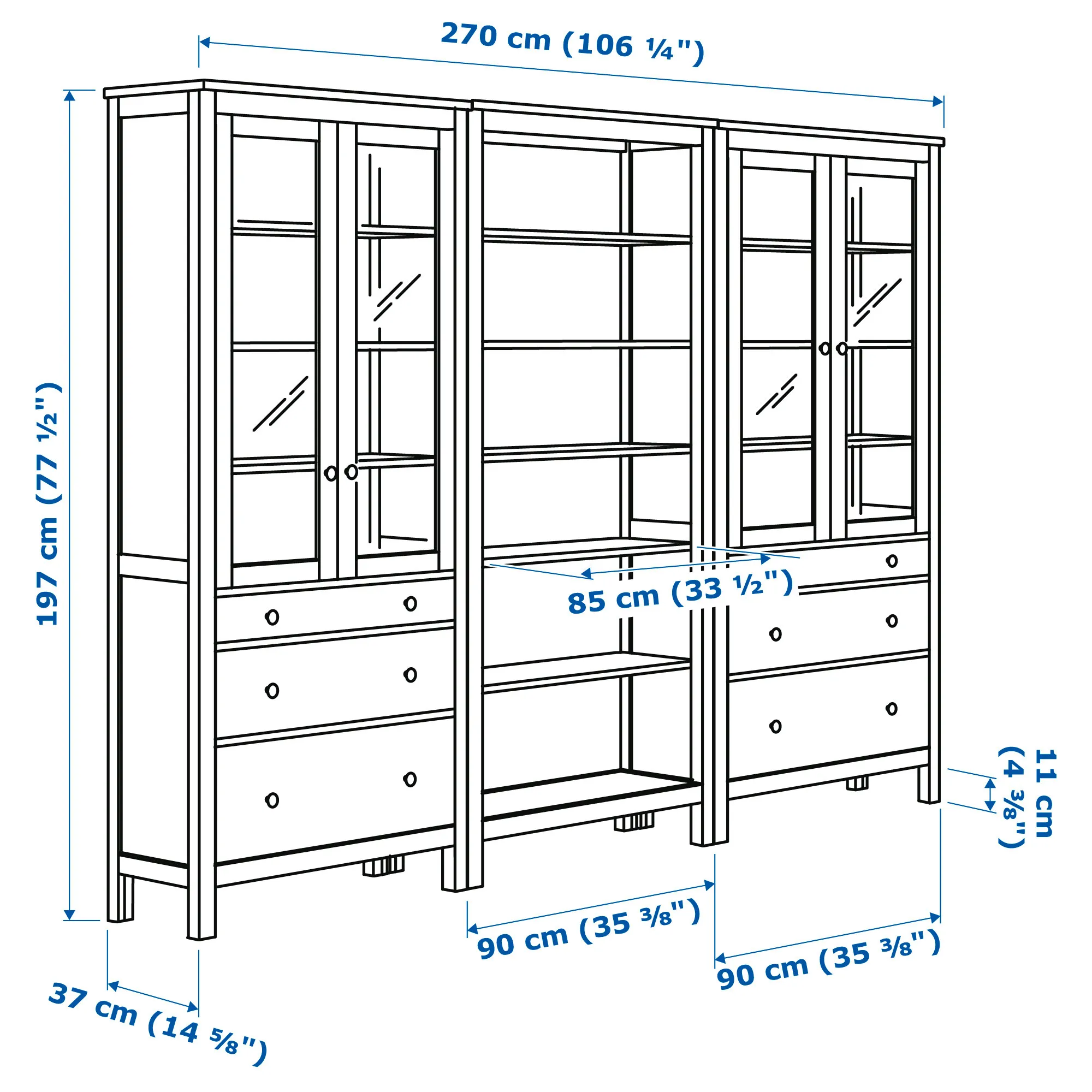 HEMNES 收納組合附門/抽屜
