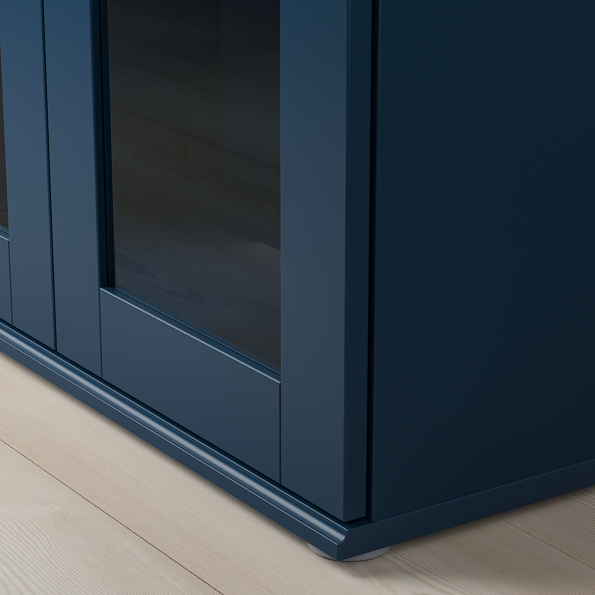 SKRUVBY storage combination w glass doors