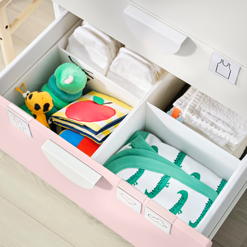 SMÅSTAD - 嬰兒尿布更換桌, 白色 淺粉紅色/附3個抽屜 | IKEA 線上購物 - PE797227_S4