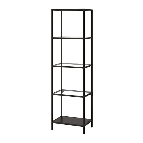 VITTSJÖ - shelving unit, black-brown/glass, 51x175 cm | IKEA Taiwan Online - PE702640_S4