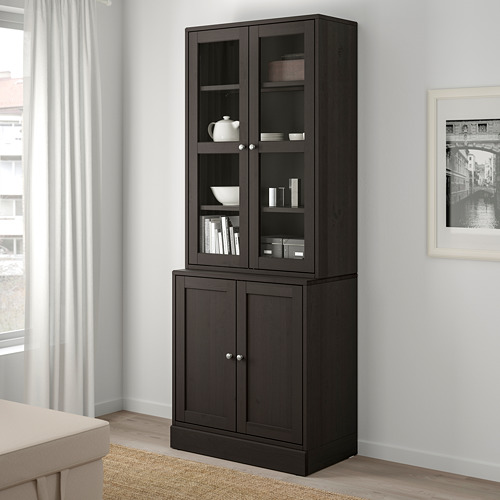 HAVSTA - 玻璃門櫃組合, 深棕色 | IKEA 線上購物 - PE693086_S4