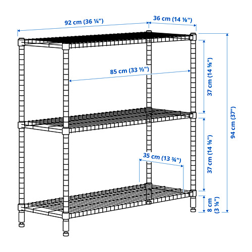 OMAR - shelving unit, galvanised | IKEA Taiwan Online - PE797275_S4