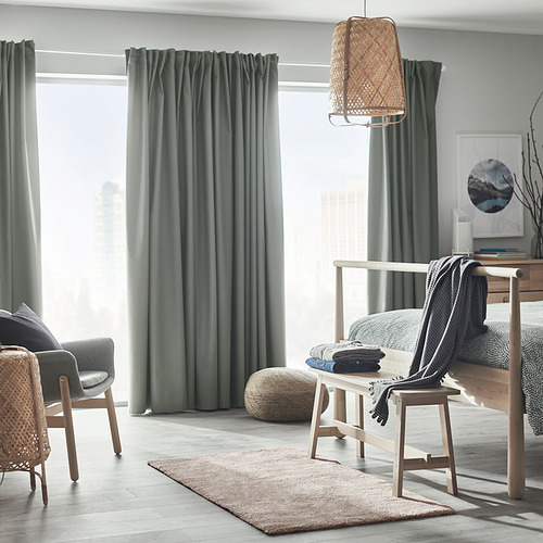 BENGTA - 遮光窗簾 1件裝, 淺綠色 | IKEA 線上購物 - PE842274_S4