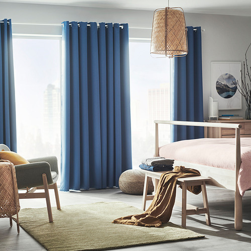 HILLEBORG - room darkening curtains, 1 pair, blue | IKEA Taiwan Online - PE842277_S4