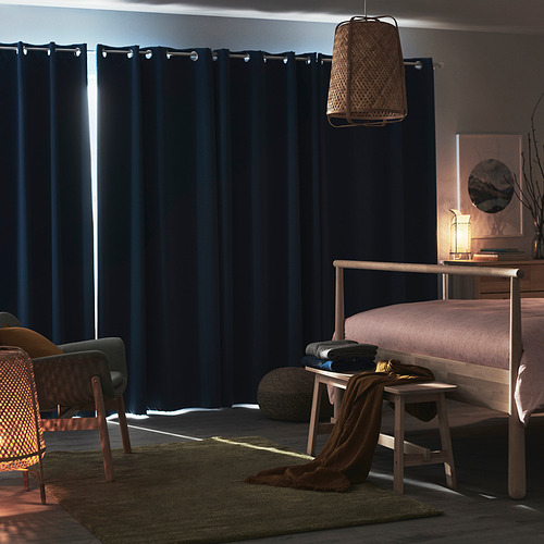 HILLEBORG - room darkening curtains, 1 pair, blue | IKEA Taiwan Online - PE842278_S4