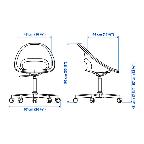 ELDBERGET/MALSKÄR swivel chair + pad