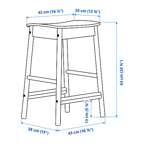 RÖNNINGE - bar stool, birch | IKEA Taiwan Online - PE842292_S4