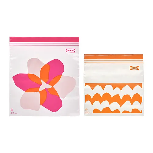 ISTAD - 保鮮袋，粉紅色/橘色，2.5/1.2 公升 | IKEA 線上購物 - PE987819_S4