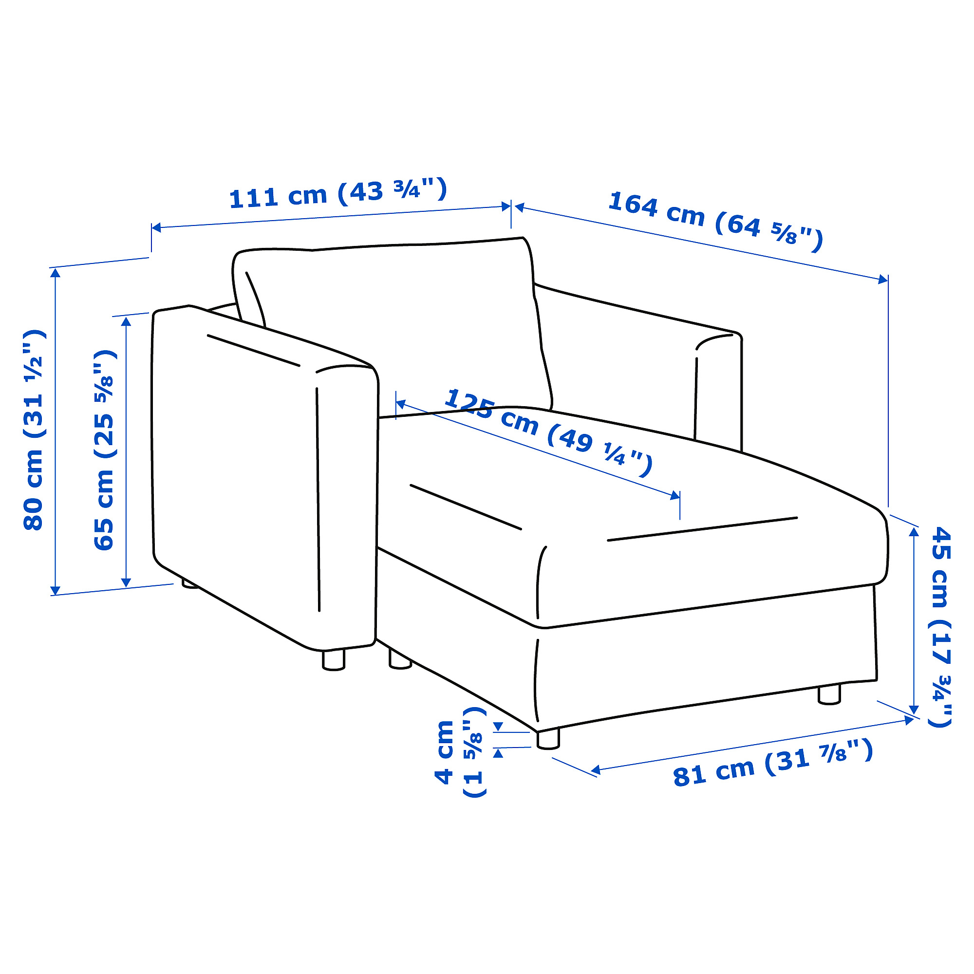 VIMLE chaise longue