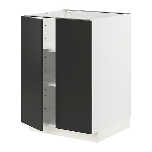 METOD base cabinet with shelves/2 doors