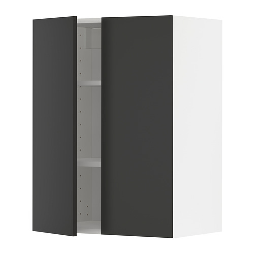 METOD wall cabinet with shelves/2 doors