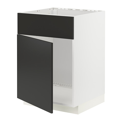 METOD base cabinet f sink w door/front